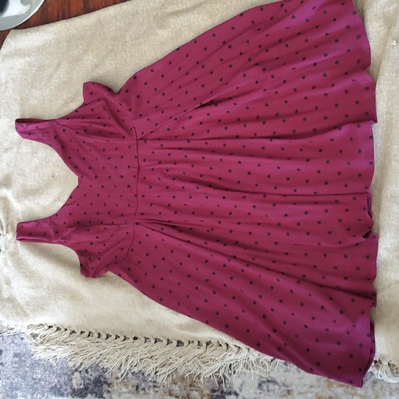 Torrid burgundy purple polka dot skater A line dress size 2 - Picture 9 of 13